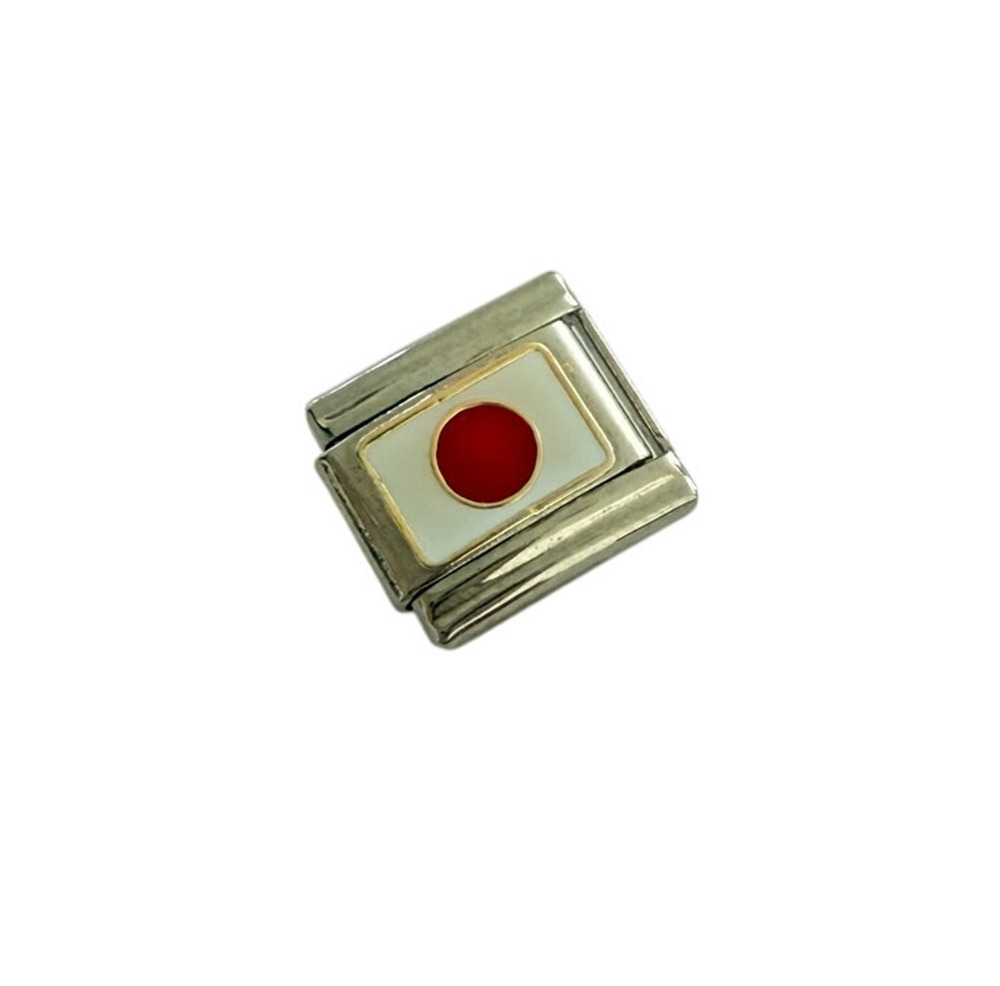 Japan Flag Travel 9mm Silver Stainless Steel Link Bracelet Italian Charm NEW Y2K